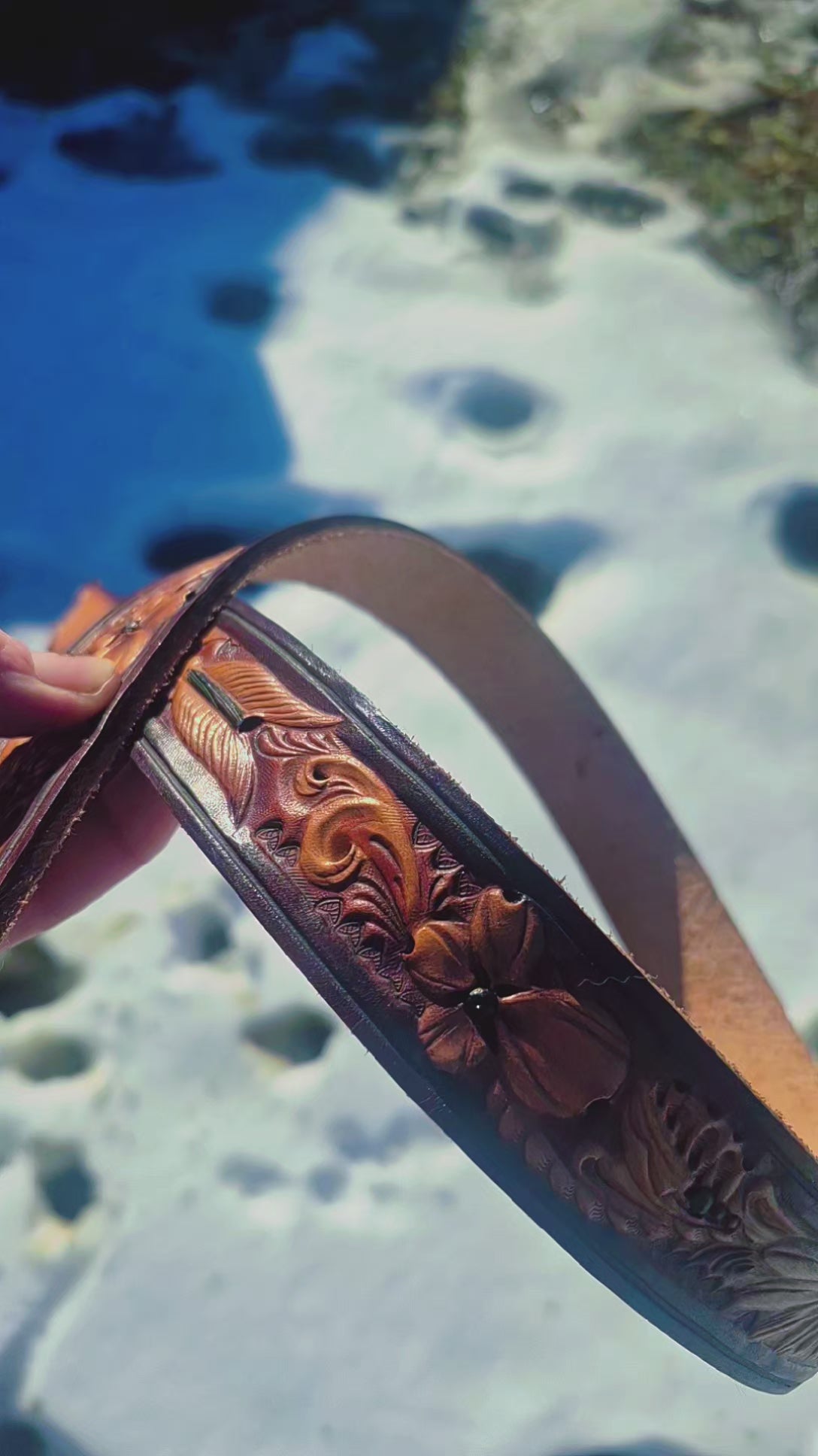 Handcarved Sunflower Belt