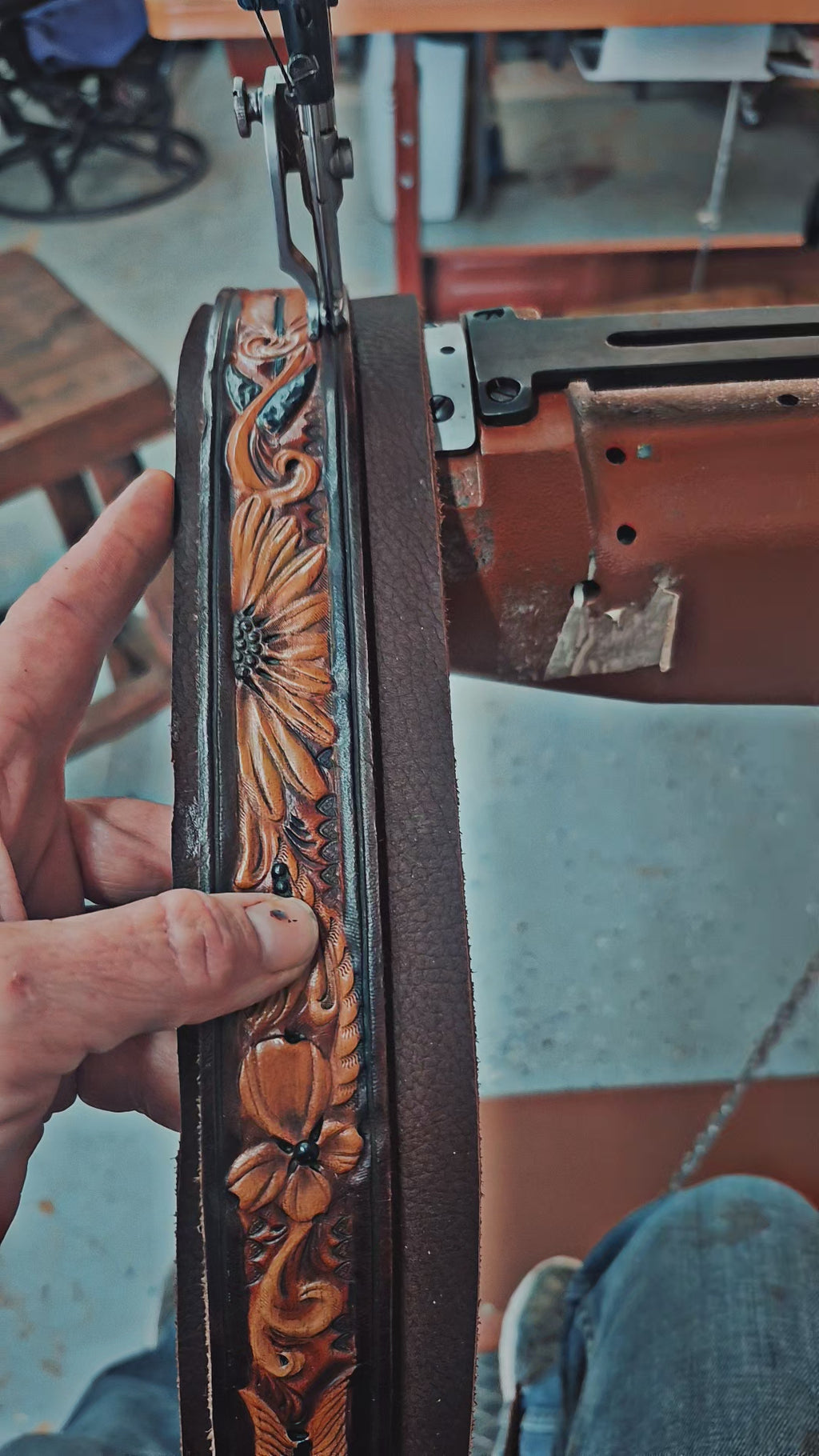 Handcarved Sunflower Belt